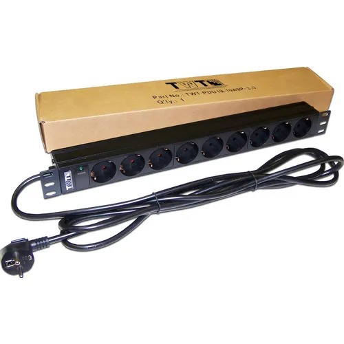 Блок распределения питания LanMaster TWT-PDU19-16A9P-3.0, горизонт.размещ., SchukoХ9, Тип вход. тока 16A, 3м