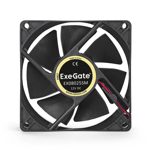 Вентилятор EXEGATE EX283381RUS 80мм, 2-pin(Molex), 2200об/мин, 22.5 дБ, черный, OEM