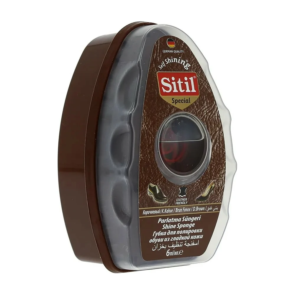 Губка с дозатором для полировки обуви из гладкой кожи Sitil Self Shining 126.02 SDPS