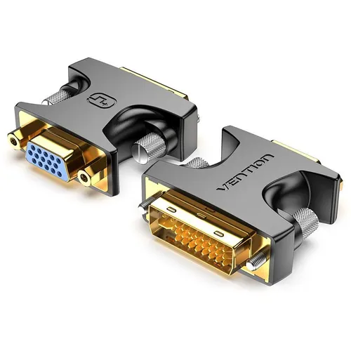 Переходник видео VENTION ECFB0, DVI-I (m) - VGA (f), GOLD, черный