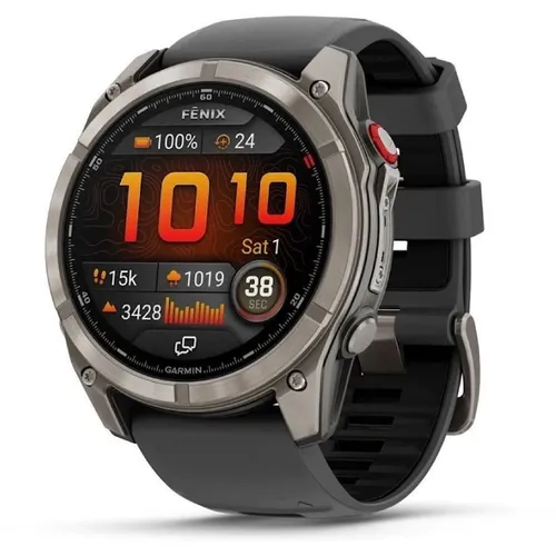 Смарт-часы Garmin Fenix 8 Pro, 51мм, 1.4", желтый/серебристый