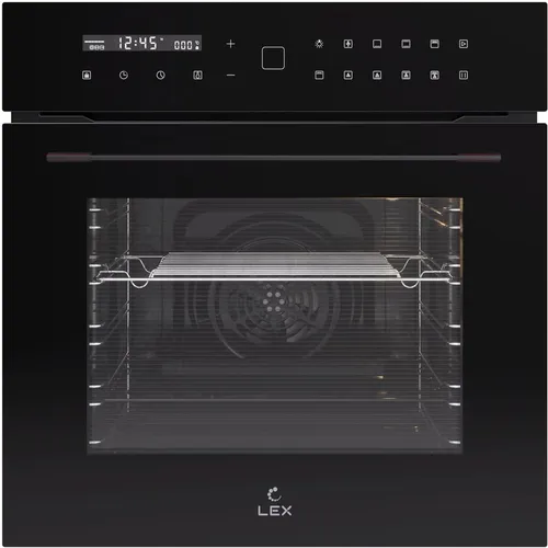 Духовой шкаф электрический LEX EDS 101 BBL, 61л, дверца с 3 стеклами, черный/нержавеющая сталь