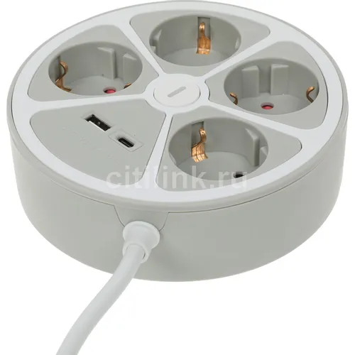 Сетевой фильтр Ritmix RM-341C, 3м, белый