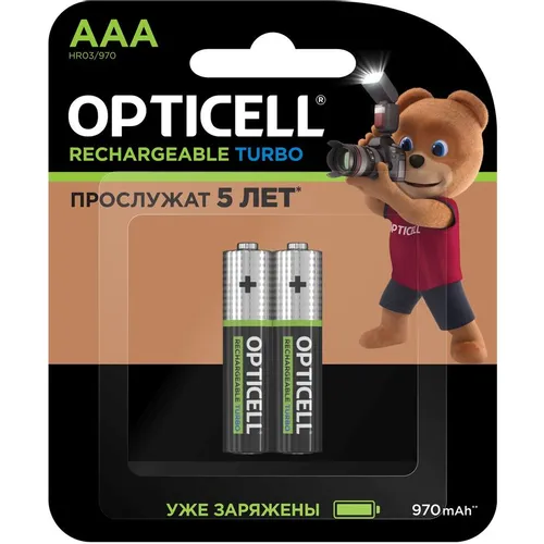 AAA Аккумуляторная батарейка OPTICELL Turbo 6080003, 2 шт. 970мAч