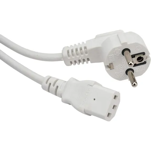 Шнур питания Lanmaster (LAN-PP13/SHA-1.0-WH) C13-Schuko проводник.:3x0.75мм2 1м 220В 10А белый