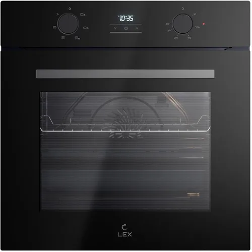 Духовой шкаф электрический LEX EDP 061 BL, 78л, дверца с 2 стеклами, черный