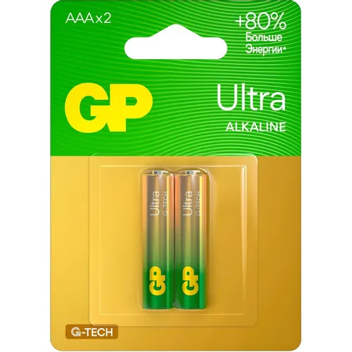 AAA Батарейка GP Ultra Alkaline 24AUA21-2CRSBC2, 2 шт.