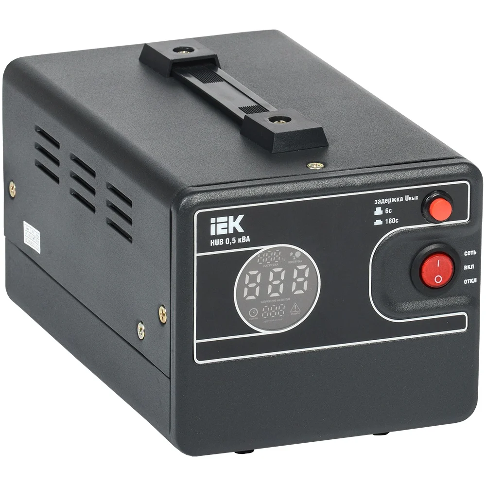 Переносной однофазный стабилизатор напряжения IEK HUB IVS21-1-D05-13