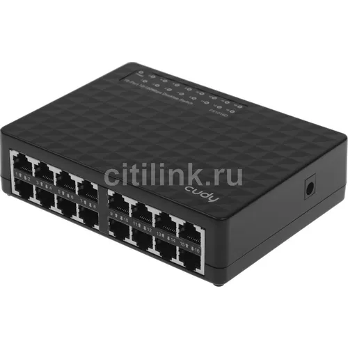 Коммутатор CUDY FS1016D, неуправляемый