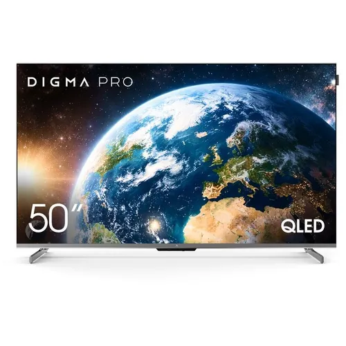 50" Телевизор DIGMA PRO QLED 50D QLED, 4K Ultra HD, СМАРТ ТВ, Google TV, черный графит