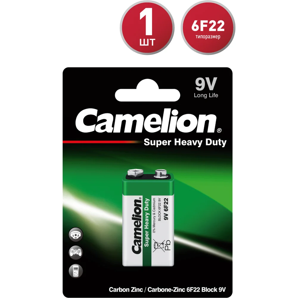 Батарейка Camelion 6F22 BL-1 9В 1672