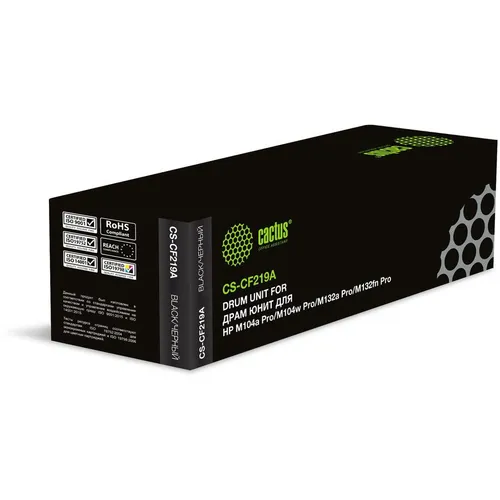 Блок фотобарабана Cactus CS-CF219A CF219A черный ч/б:12000стр. для M104a Pro/M104w Pro/M132a Pro/M132fn Pro