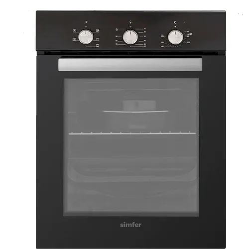 Духовой шкаф электрический Simfer B4ES16022, 49л, дверца с 2 стеклами, черный