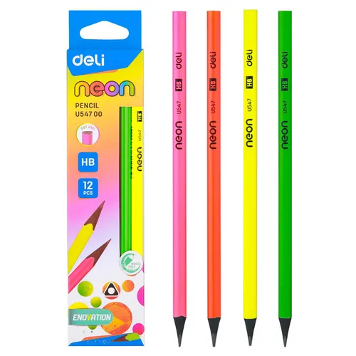 Карандаш Deli EU54700 EU54700, трехгранный, пластик, коробка, 12 12 шт./кор.