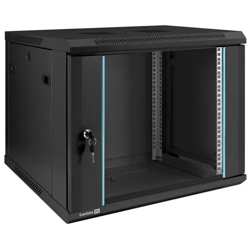 Шкаф коммутационный EXEGATE EC-WM-9U.450 EX298607RUS настенный, стеклянная передняя дверь, 9U, 450x500x600 мм