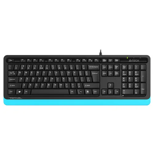 Клавиатура A4TECH Fstyler FKS10, проводная, USB, мембранная, черный/синий [fks10 blue]