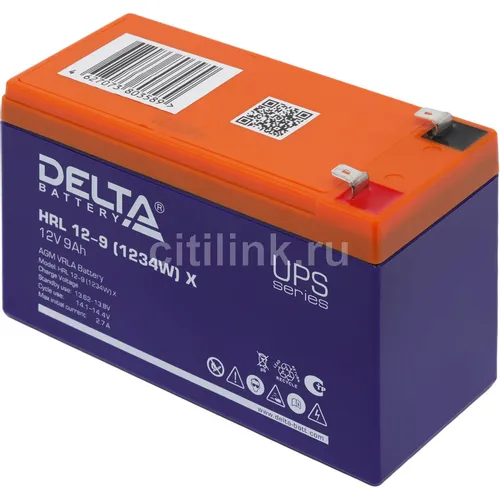 Аккумуляторная батарея Delta HRL 12-9 (1234W) X для ИБП, 12В, 9Ач