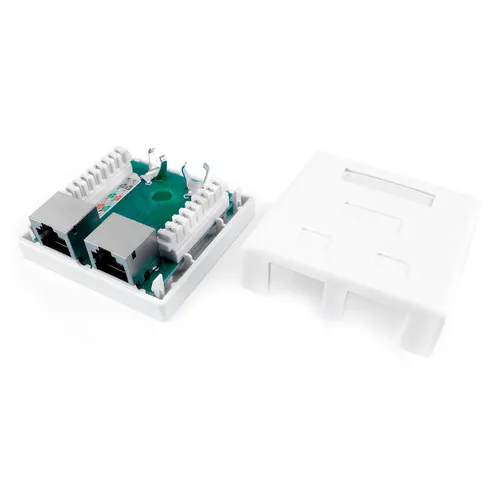 Розетка Hyperline (SB1-2-8P8C-C6-SH-WH) RJ45 2 кат.6 FTP бел. (упак.:1шт)