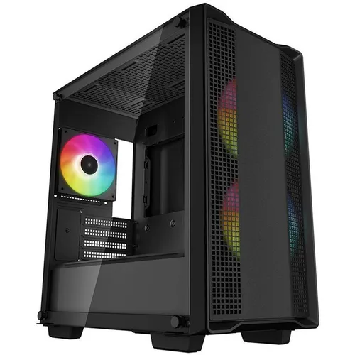 Корпус mATX DeepCool CC360 ARGB, Micro-Tower, без БП, черный [r-cc360-bkapm3-g-1]