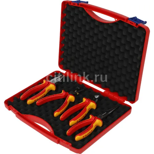 Набор инструментов KNIPEX KN-002015, 4 предмета, диэлектрический