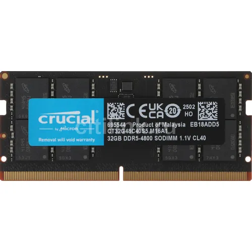 Оперативная память Crucial CT32G48C40S5 DDR5 - 1x 32ГБ 4800МГц, для ноутбуков (SO-DIMM), Ret