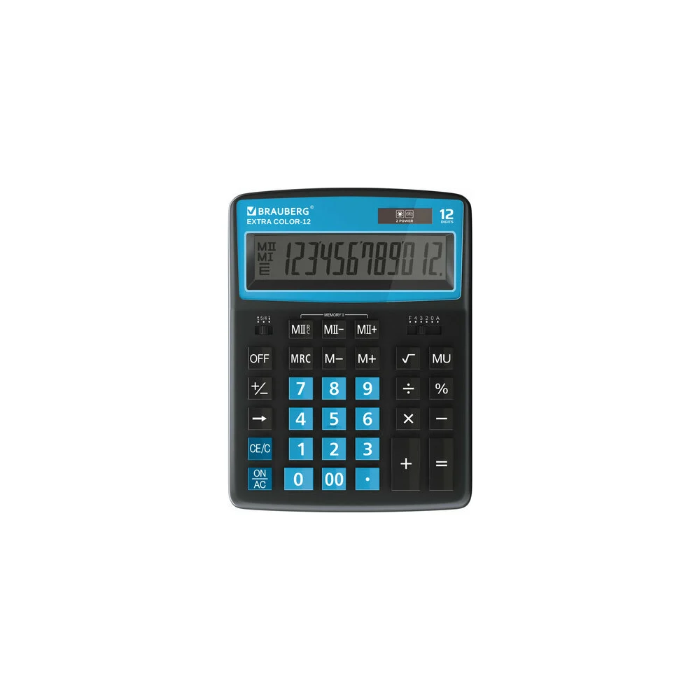 Настольный калькулятор BRAUBERG EXTRA COLOR-12-BKBU 250476