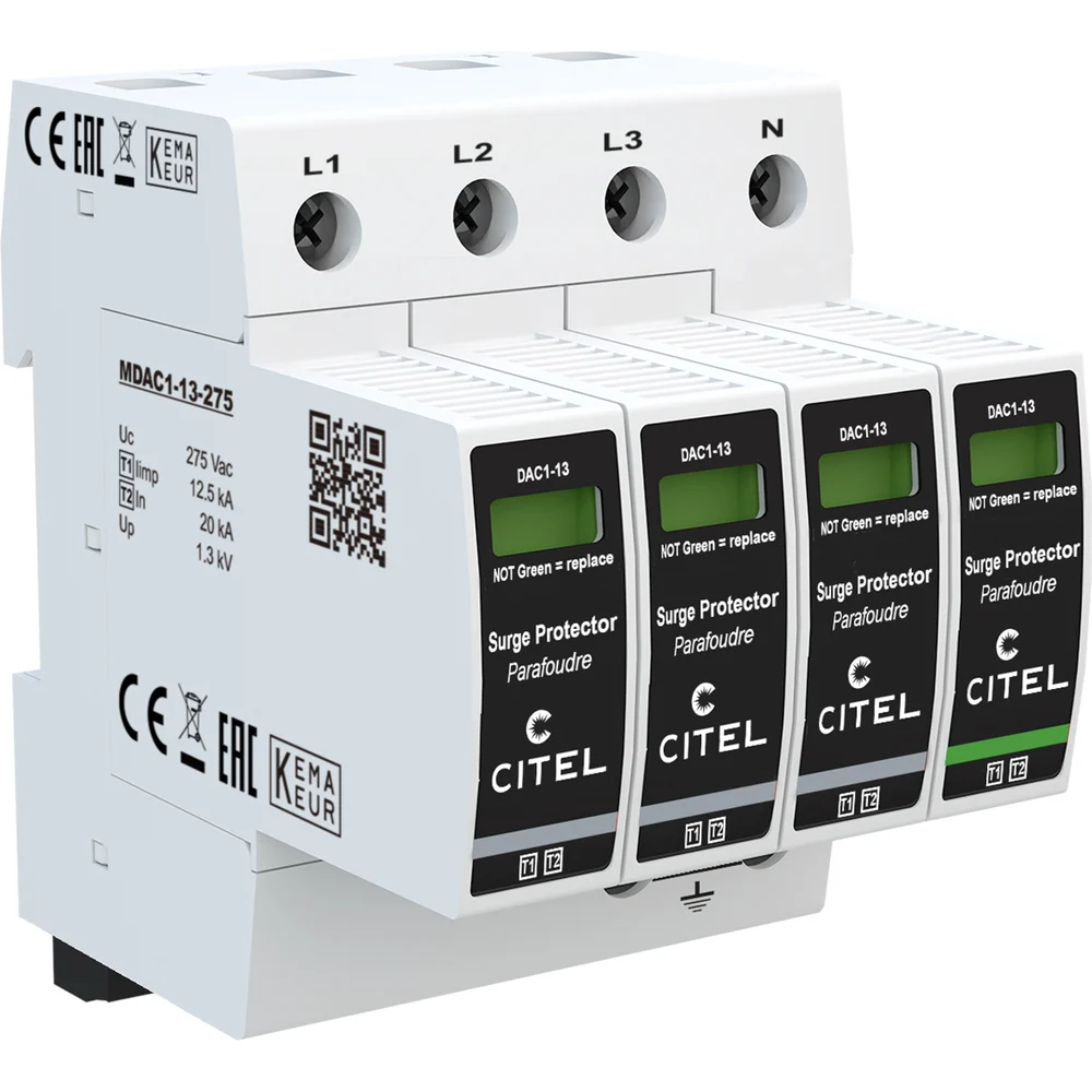 Устройство защиты от импульсных перенапряжений Citel УЗИП тип 1+2 DAC1-13S-31-275 821710244