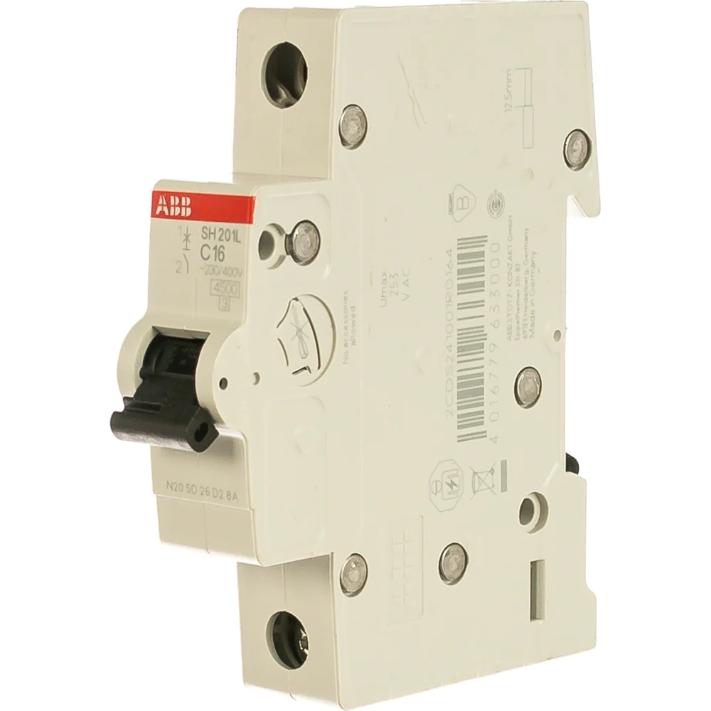 Модульный автоматический выключатель ABB SH201L 1п C 16А 4.5кА 2CDS241001R0164