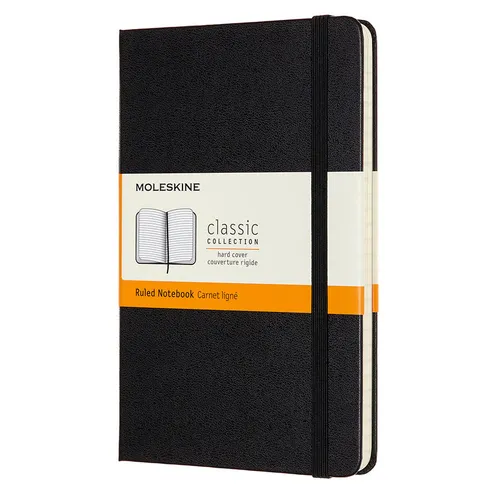 Блокнот Moleskine Classic, 208стр, в линейку, твердая обложка, черный [qp050]