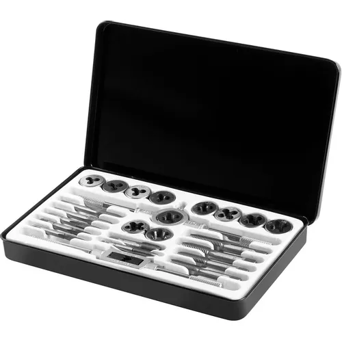 Набор метчиков и плашек AV STEEL AV-921212 в компл.:24 предмета жесткий кейс