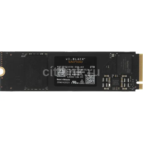 SSD накопитель WD Black SN7100 2ТБ, M.2 2280, PCIe 4.0 x4, NVMe, M.2 [wds200t4x0e]