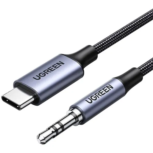 Кабель аудио UGREEN CM450, USB Type-C (m) - Jack 3.5 (m), 1м, черный [20192]