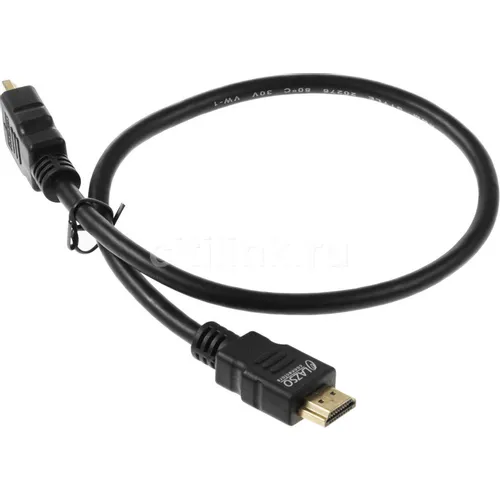 Кабель аудио-видео WH-111, HDMI (m) - HDMI (m), ver 2.0, 0.5м, GOLD, черный [10847]