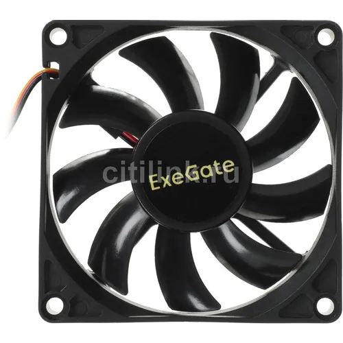Вентилятор EXEGATE EX283373RUS 80мм, 3-pin, 1600об/мин, 16.5 дБ, черный, OEM