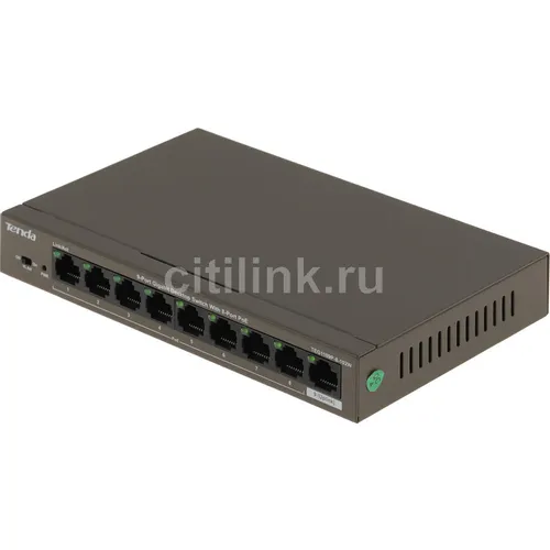 Коммутатор TENDA TEG1109P-8-102W, неуправляемый
