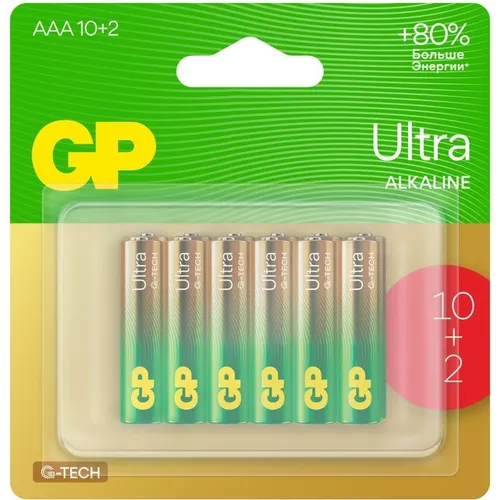 AAA Батарейка GP Ultra 24AUA21-2CRSBC12, 12 шт.