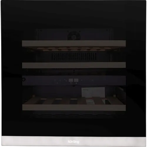 Винный шкаф Korting KFW 604 DB GXN, вместимость: 30 бутылок, 59.5см, черный