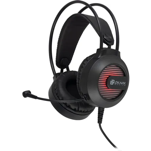 Гарнитура игровая Oklick HS-L300G, для компьютера, мониторные, проводные, черный [1796949]