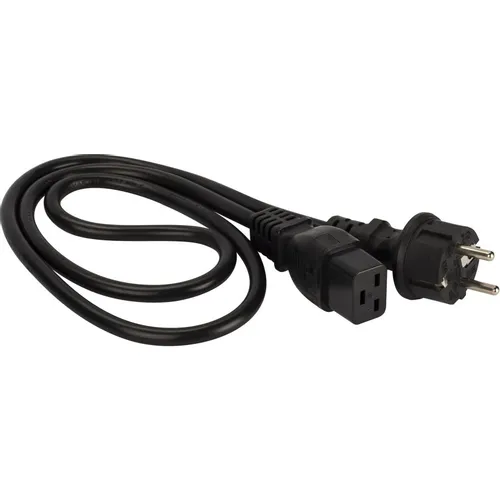 Шнур питания Lanmaster (LAN-PP19/SH-1.0-BK) C19-Schuko проводник.:3x1.5мм2 1.5м 220В 16А черный