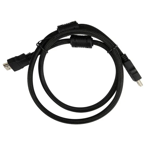 Кабель аудио-видео Buro HDMI (m) - HDMI (m), ver 1.4, 1м, GOLD, ф/фильтр, черный [hdmi-v1.4-1mc]
