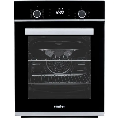 Духовой шкаф электрический Simfer B4ES69057, 47л, дверца с 3 стеклами, черный