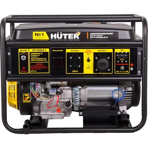 Бензиновый генератор Huter DY11000LX-3, 380/220/12 В, 9кВт [64/1/73]