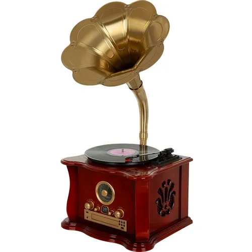 Виниловый проигрыватель ALIVE AUDIO Gramophone, ручной, коричневый [aa-hoc-08-wd]