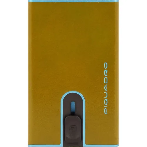 Чехол для кредитных карт Piquadro Blue Square PP4825B2BLR/G, кожа натуральная, желтый