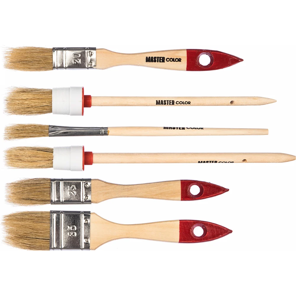 Набор из 6 кистей с деревянными ручками МASTER COLOR 30-0510