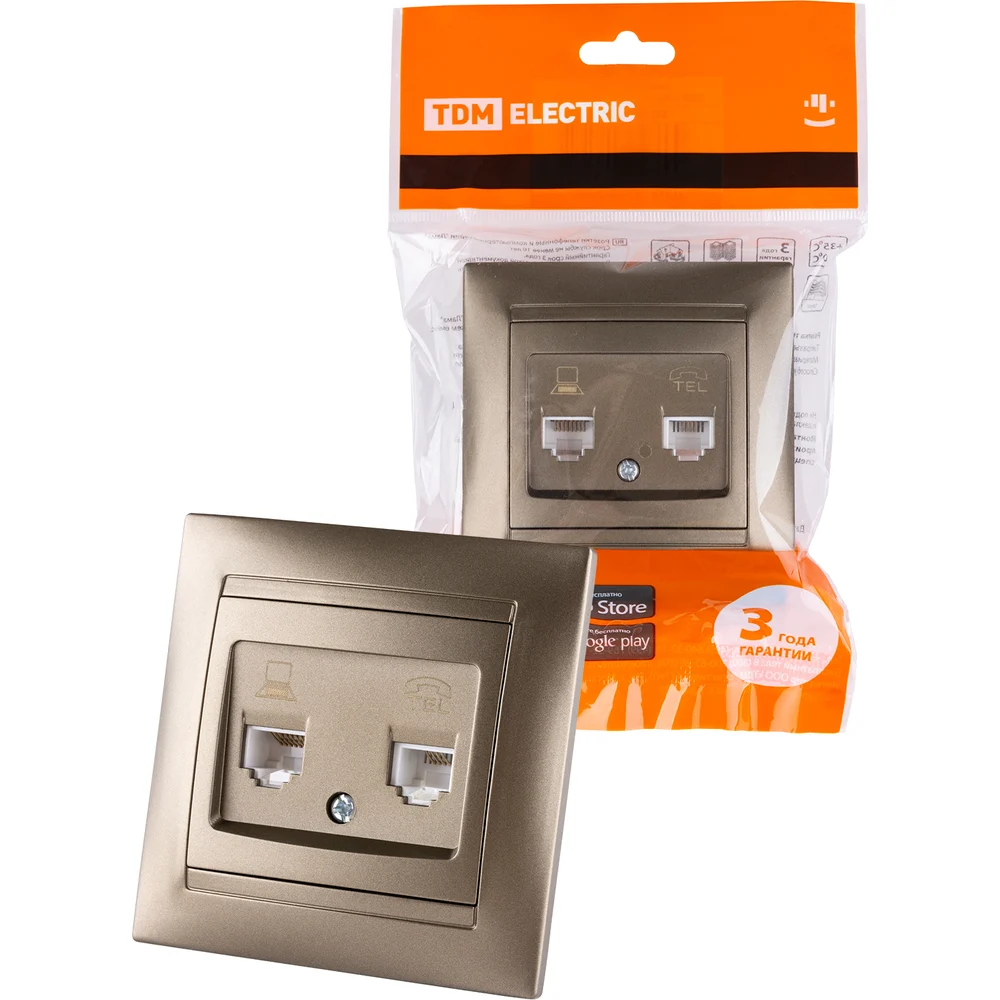 Телефонная розетка TDM ELECTRIC Лама SQ1815-0719