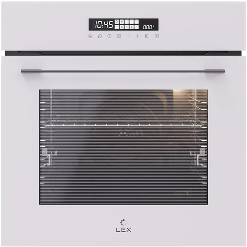 Духовой шкаф электрический LEX EDS 1000 WH, 73л, дверца с 3 стеклами, белый/серебристый