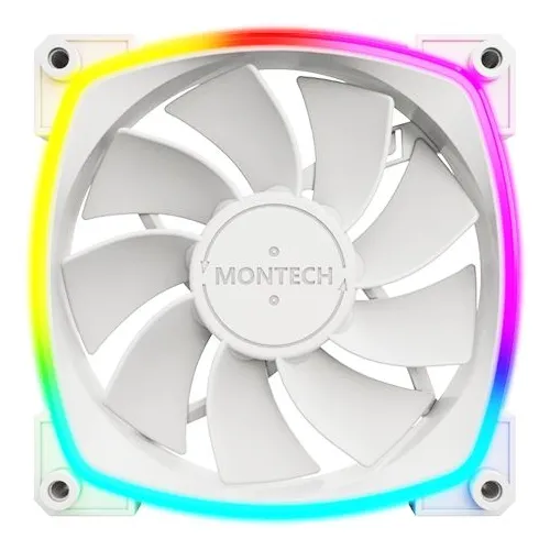 Вентилятор MONTECH RX120 Reverse, 120мм, 4-pin, 1600об/мин, 27 дБ, ARGB, белый, Ret [rx120 pwm white]