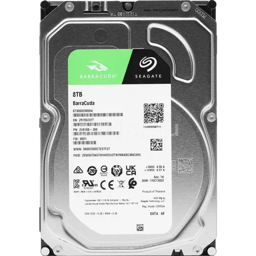 Жесткий диск Seagate Barracuda ST8000DM004, 8ТБ, HDD, SATA III, 3.5"