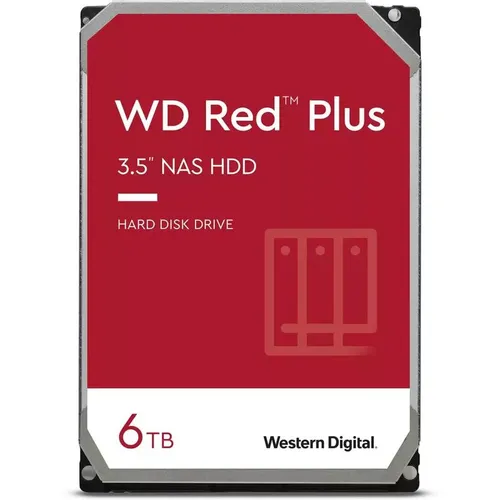 Жесткий диск WD Red Plus WD60EFPX, 6ТБ, HDD, SATA III, 3.5"